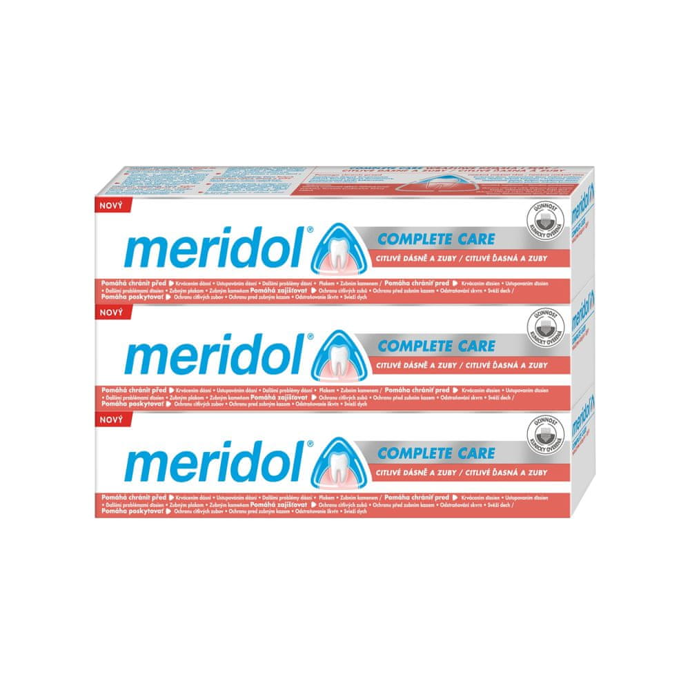 Levně Meridol Complete Care citlivé dásně a zuby zubní pasta 3x 75 ml