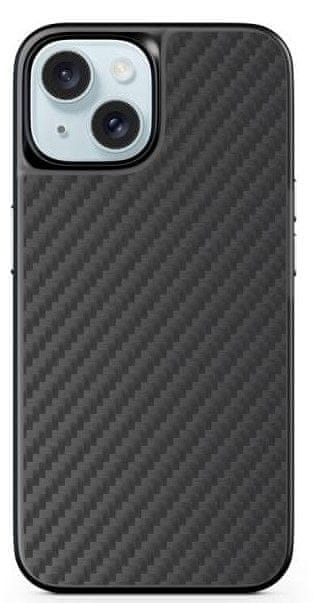 Levně EPICO Mag+ Hybrid Carbon kryt pro iPhone 15 s podporou MagSafe 81110191300001 - černý