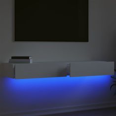 shumee TV skříňky s LED osvětlením 2 ks bílé 60 x 35 x 15,5 cm