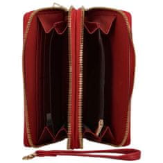 MaxFly Velká pouzdrová dámská koženková peněženka Glorii, červená