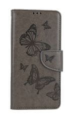 TopQ Pouzdro Xiaomi Redmi Note 12 knížkové Butterfly šedé 112026