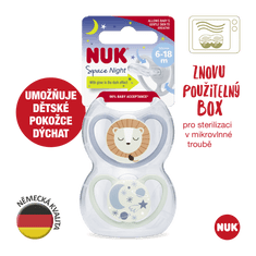 Nuk NUK Dudlík Space Night 6-18 m. 2ks BOX kluk