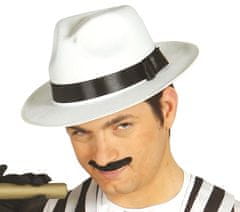 Guirca Mafiánský pánský klobouk bílý s mašlí