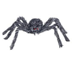 Guirca Dekorační pavouk šedý s červenýma očima 60cm