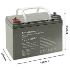 Qoltec Baterie AGM | 12V | 36Ah | max.540A