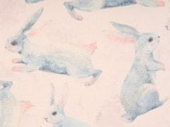 Beliani Sada 2 sametových polštářů s motivem králíka 45 x 45 cm růžové RATIBIDA