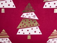 Beliani Sada 2 sametových polštářů se vzorem vánočního stromku červený 45 x 45 cm GOLDSPRUCE