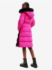 Desigual Růžový dámský zimní kabát Desigual Surrey S