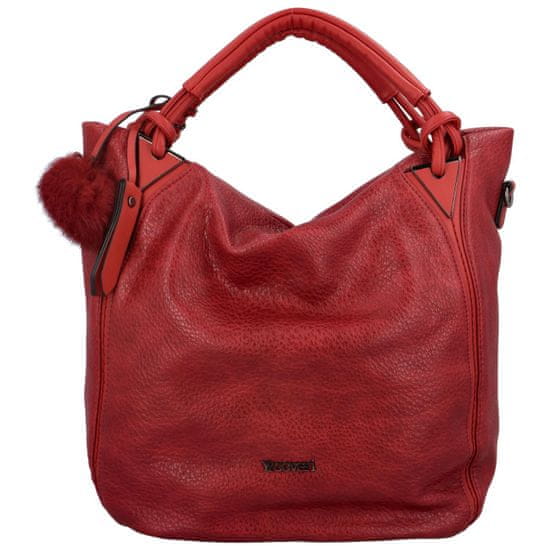 Coveri WORLD Trendy dámská koženková kabelka Chanttal, červená