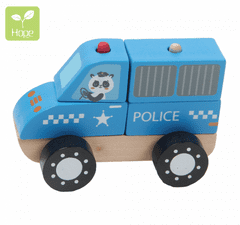 HOPE TOYS Dřevěné autíčko policie