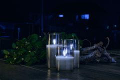 DecoLED LED svíčka ve skle, 7,5 x 12,5 cm, šedá