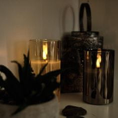 DecoLED LED svíčka ve skle, 7,5 x 10 cm, zlatá