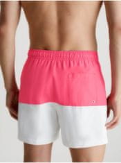 Calvin Klein Bílo-růžové pánské plavky Calvin Klein Underwear Intense Power-Medium Drawstring-Block S