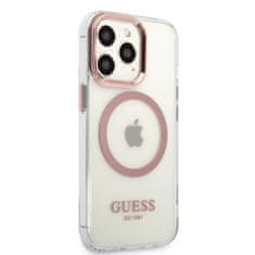 Guess  Transparent MagSafe Kompatibilní Zadní Kryt pro iPhone 13 Pro Max Pink