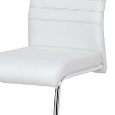 Autronic Jídelní židle koženka bílá / chrom DCL-418 WT