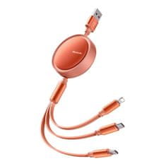 Kabel USB Mcdodo CA-7252 3v1 zatahovací 1,2m (oranžový)