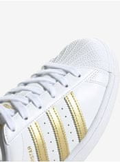 Adidas Zlato-bílé dámské kožené tenisky adidas Originals Superstar 38 2/3