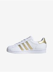 Adidas Zlato-bílé dámské kožené tenisky adidas Originals Superstar 38 2/3