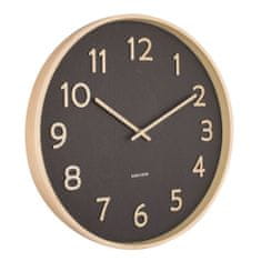 Karlsson Designové nástěnné hodiny Karlsson Pure, dřevěné černé 40 cm