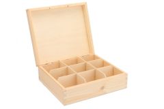 Čisté dřevo Dřevěná krabička na čaj (9 přihrádek)