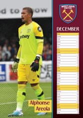 CurePink Oficiální nástěnný kalendář 2024: FC West Ham United (A3 29,7 x 42 cm)