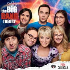 CurePink Oficiální nástěnný kalendář 2024: The Big Bang Theory|Teorie velkého třesku s plakátem (30,5 x 30,5|61 cm)