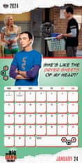 CurePink Oficiální nástěnný kalendář 2024: The Big Bang Theory|Teorie velkého třesku s plakátem (30,5 x 30,5|61 cm)