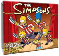 CurePink Oficiální stolní trhací kalendář 2024: The Simpsons (15 x 13 x 4 cm)