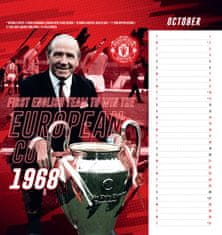 CurePink Oficiální stolní kalendář 2024 FC Manchester United (16 x 17,5 cm)