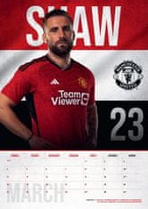 CurePink Oficiální nástěnný kalendář 2024: FC Manchester United (A3 29,7 x 42 cm)