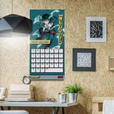 CurePink Oficiální nástěnný kalendář 2024: My Hero Academia s plakátem (SQ 30,5 x 30,5|61 cm)