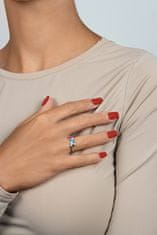 Brilio Silver Výrazný stříbrný prsten s barevnými zirkony RI099W (Obvod 58 mm)