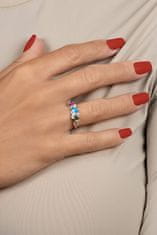 Brilio Silver Výrazný stříbrný prsten s barevnými zirkony RI099W (Obvod 58 mm)