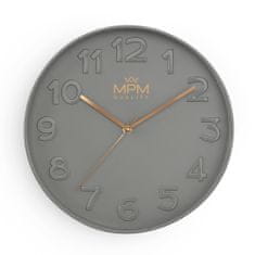 MPM QUALITY Nástěnné designové hodiny MPM Simplicity I, šedá