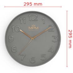 MPM QUALITY Nástěnné designové hodiny MPM Simplicity I, šedá