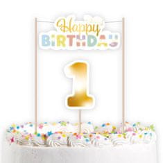 Amscan Zápich na dort 1. narozeninový barevný