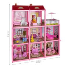 MG Dollhouse domeček pro panenky 65 cm, růžový