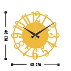 ASIR GROUP ASIR Nástěnné hodiny kov VELKÁ ČÍSLA V KRUHU zlatá 48 x 48 cm