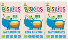 Belkorn 3 x BISkids BIO měkké dětské sušenky s jablečnou šťávou bez přidaného cukru 6M+ 120g