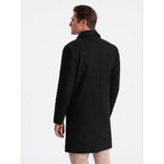 OMBRE Pánský dvouřadový kabát s podšívkou V4 OM-COWC-0107 černý MDN124007 M