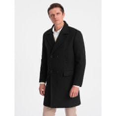 OMBRE Pánský dvouřadový kabát s podšívkou V4 OM-COWC-0107 černý MDN124007 M