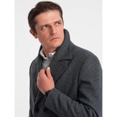 OMBRE Pánský dvouřadový kabát s podšívkou V2 OM-COWC-0107 grafitový MDN124013 XL