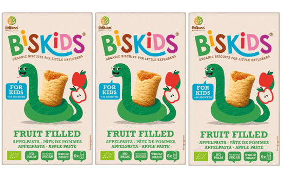 Belkorn 3 x BISkids BIO měkké dětské sušenky s jablečným pyré bez přidaného cukru 36M+ 150g