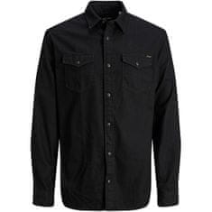 Jack&Jones Pánská košile JJESHERIDAN Slim Fit 12138115 Black Denim (Velikost M)