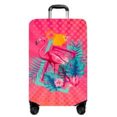 KUFRYPLUS Obal na kufr H371 Flamingo M