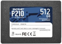 Patriot P210 512GB SSD / 2,5" / Interní / SATA 6GB/s / 7mm