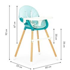EcoToys Dětská jídelní židlička 2v1 Colby modrá