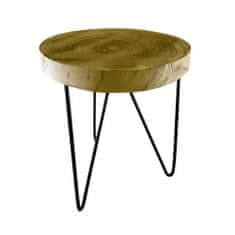 Ostatní Dřevěná stolička s kovovými nohami přírodní 33 cm