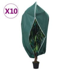 Vidaxl Ochranné návleky na rostliny na zip 10 ks 70 g/m² 3,14 x 2,5 m