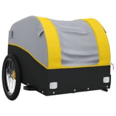 Greatstore Vozík za kolo černý a žlutý 30 kg železo